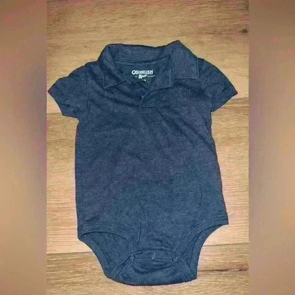 Oshkosh B’Gosh Baby Boy Navy Polo Onesie Size 9 Months - Picture 1 of 3